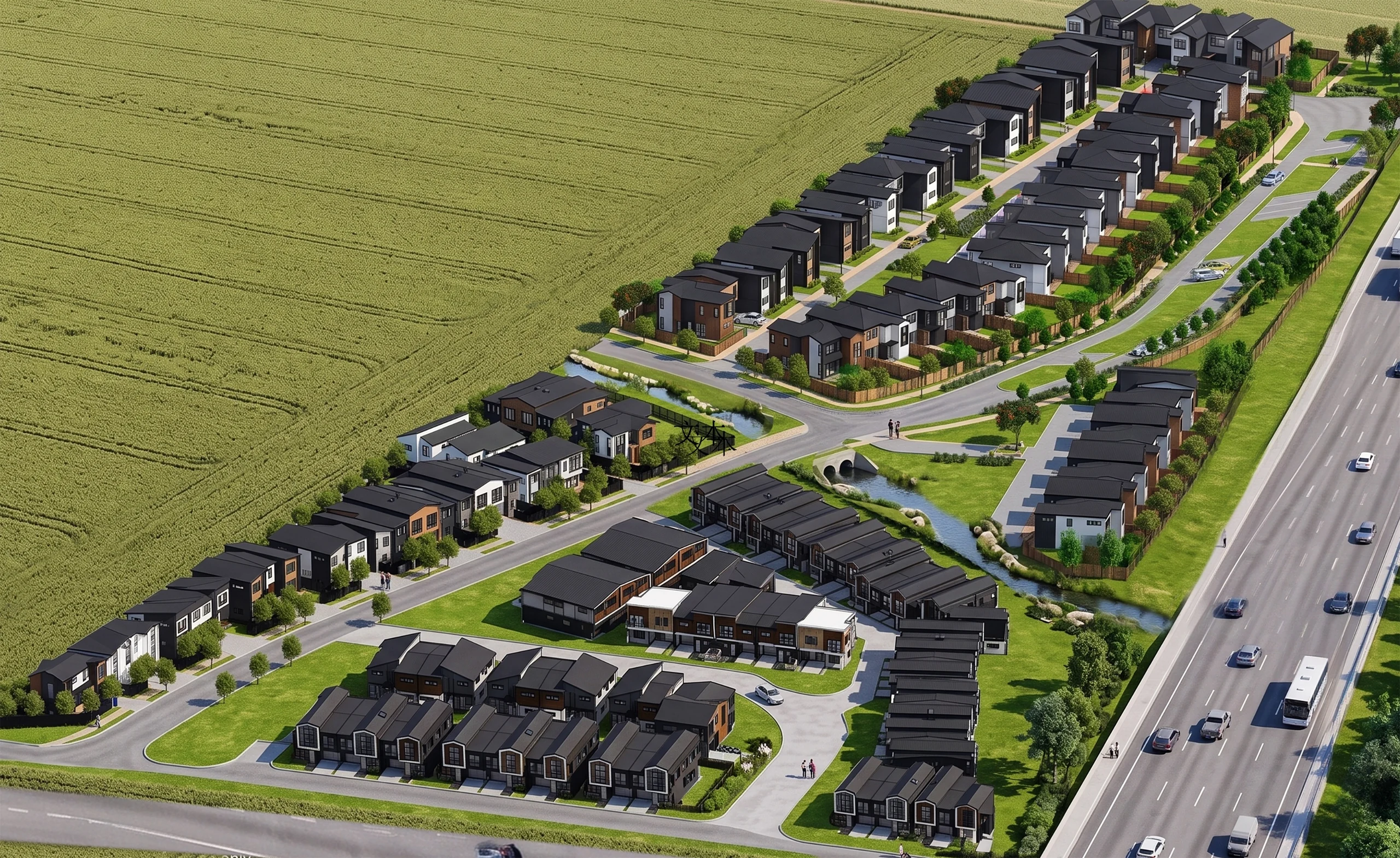 Artist’s impression of the Riverside development layout